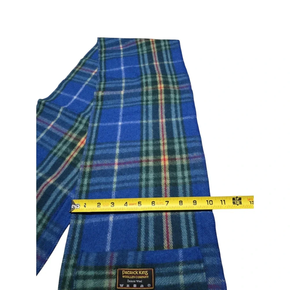 Patrick King Woollen Co Nova Scotia Tartan Wool Pocket Scarf Blue HZ6462NS